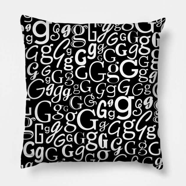 G - Typography (White) Pillow by gillianembers