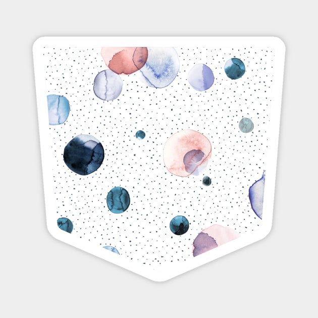 Pocket - Speckled Watercolor Circle Dots Magnet by ninoladesign