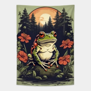 Frog In The Woods Tapestry