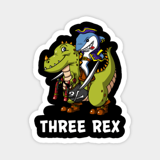 Three Rex Dinosaur 3rd Birthday Party Shark Pirate Magnet