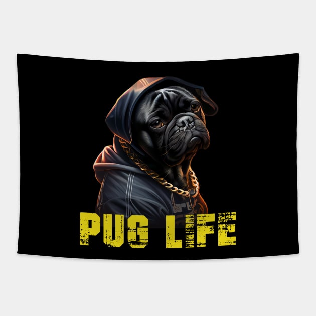 Pug Life Tapestry by TechnoBubble