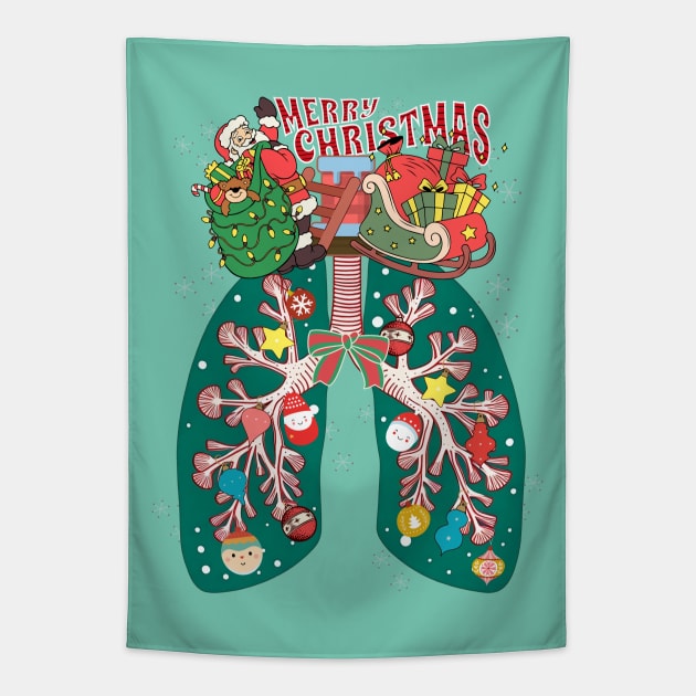 Respiratory Therapist Christmas Tapestry by alcoshirts