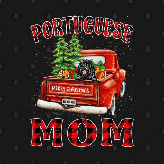 Christmas Portuguese Mom Santa Hat Truck Tree Plaid Dog Mom Christmas by intelus