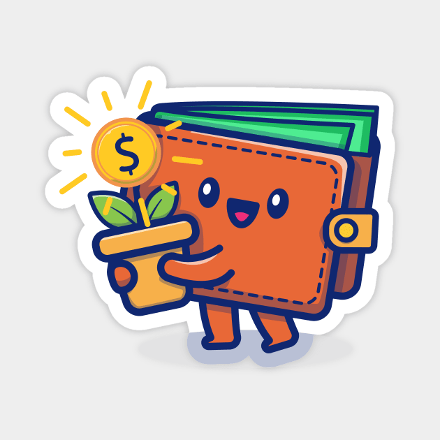 Cute Wallet Money Plant Magnet by Catalyst Labs