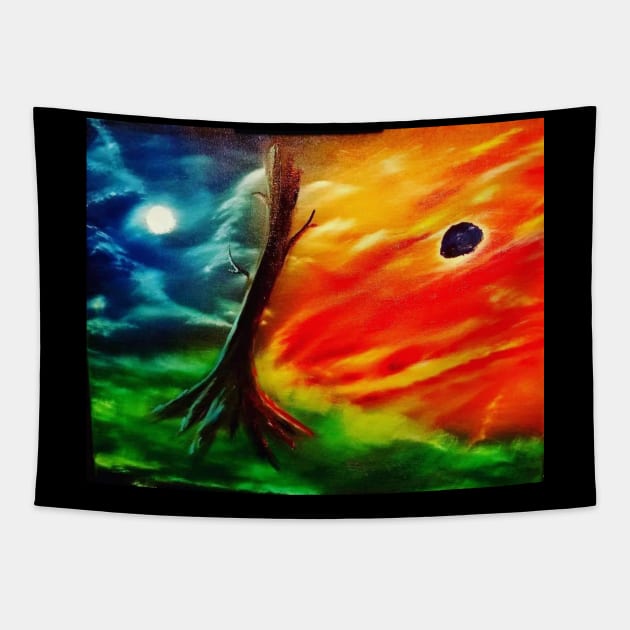 "Black Hole Sun" Tapestry by The Artwork of Harrison Sinclair