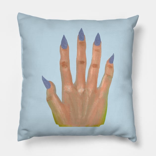 Hand - nail art painting Pillow by beeauntsay