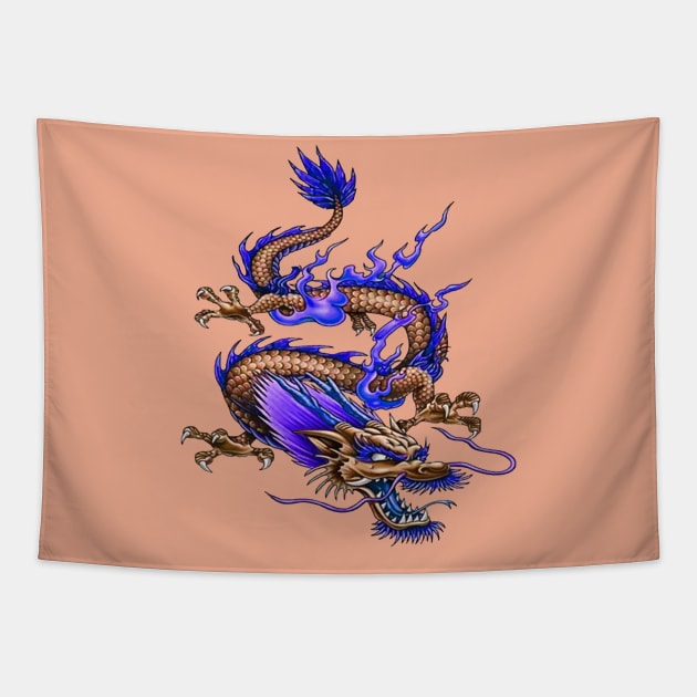 Chinese Treasure Dragon Mythical Creature Tapestry by taiche