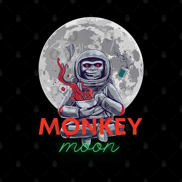 Monkey moon in space moon background by AshArtNdesign