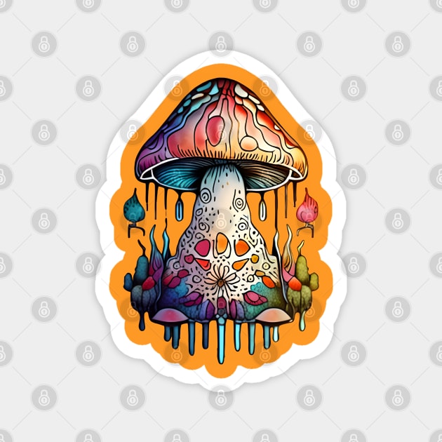 Retro Artsy Mushroom Magnet by Xie