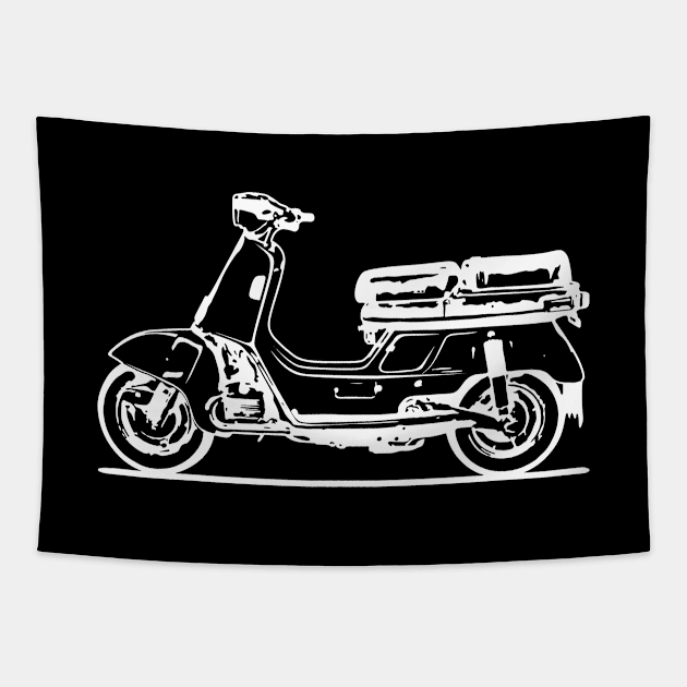 Juno M85 Motorcycle White Sketch Art Tapestry by DemangDesign