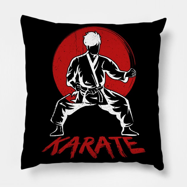 Karate Fighter Karate Pose Karate Kick Pillow by MzumO