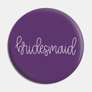 Bridesmaid White on Purple - Monoline Bridal Party Pin