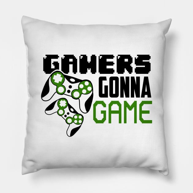 Gamers gonna game Pillow by Peach Lily Rainbow