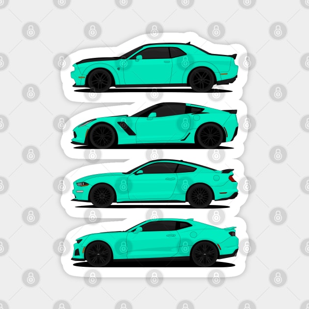 AMERICAN MUSCLE TURQUOISE Magnet by VENZ0LIC