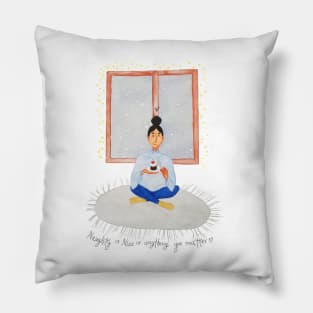 Naughty or Nice you Matter - Watercolor Illustration Pillow