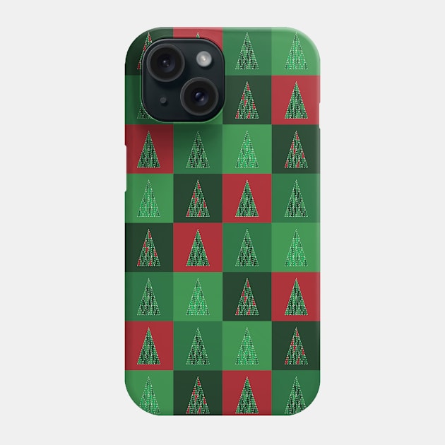 Checkered Christmas Trees Pattern Phone Case by kallyfactory