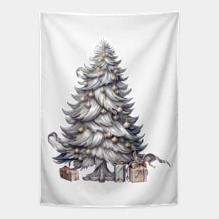 Silver Christmas Tree Tapestry