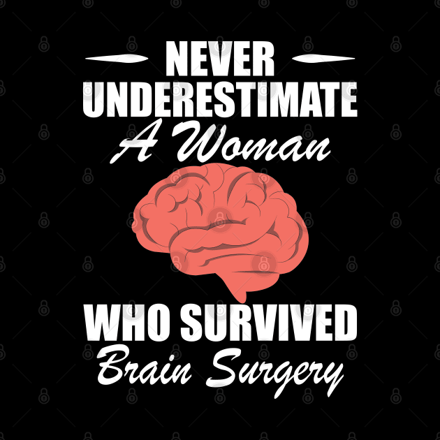 Brain Surgery - Never underestimate a woman who survived brain surgery w by KC Happy Shop