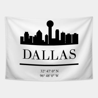 DALLAS TEXAS BLACK SILHOUETTE SKYLINE ART Tapestry