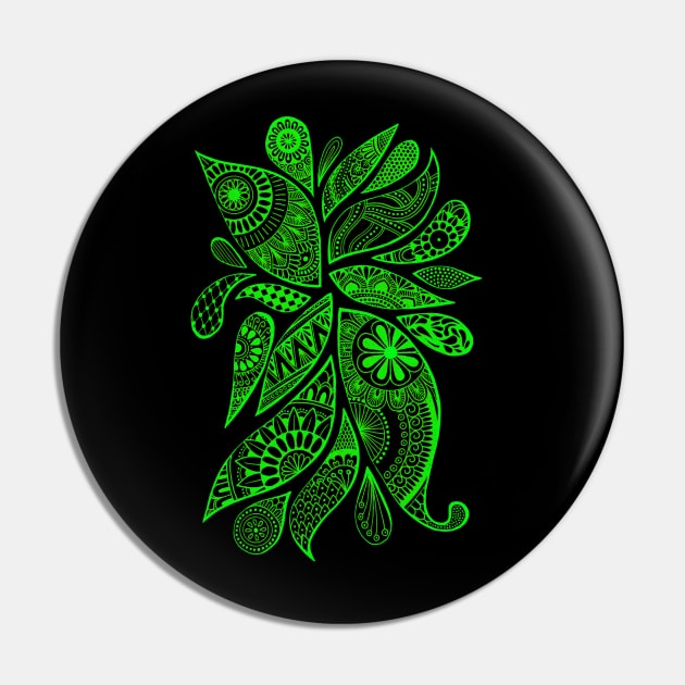 Abstract Zentangle Swirls Design (green on black) Pin by calenbundalas