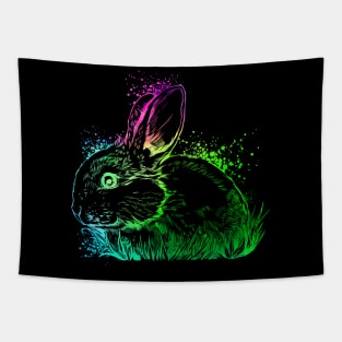 Colorful rabbit Tapestry