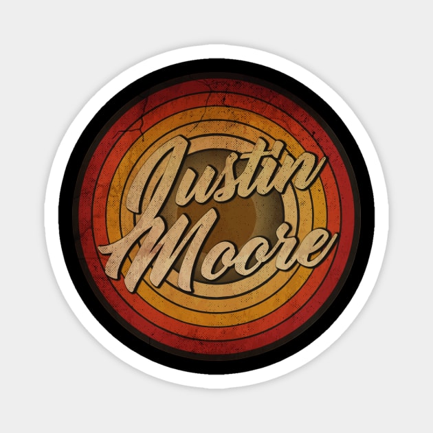 arjunthemaniac,circle retro faded Justin Moore Magnet by arjunthemaniac