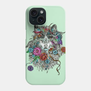 Floral Wolf. Phone Case