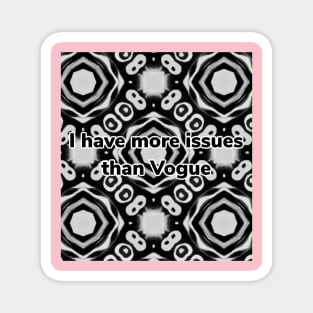 White and black abstract pattern Magnet