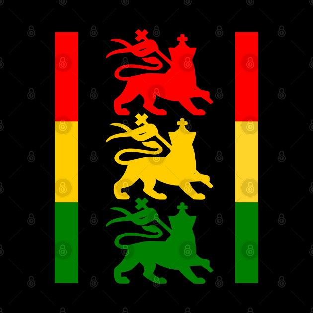 Three Rasta Lions by Yaad Man