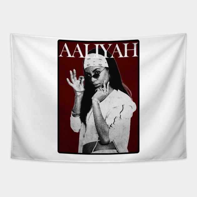 Aaliyah art drawing Tapestry by NopekDrawings