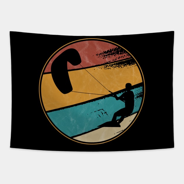 Kite Boarding Kiteboarder Retro Vintage Tapestry by MarkusShirts