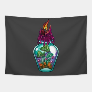 Spooky witch mushroom potion poison bottle Tapestry