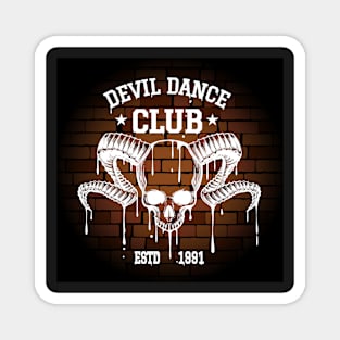 Rock Club Emblem with Human Skull Magnet