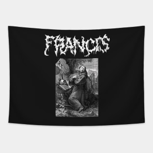 Saint Francis of Assisi Gothic Death Metal Tapestry