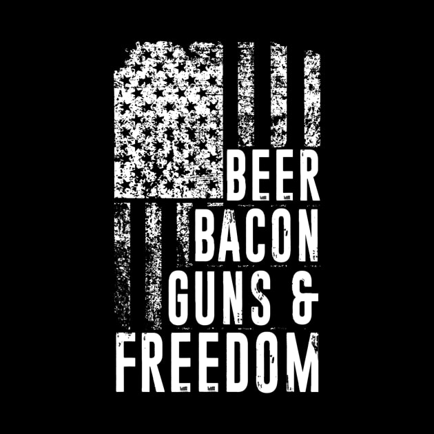 Patriotic USA Flag Design  Beer Bacon Guns And Freedom by danielfarisaj