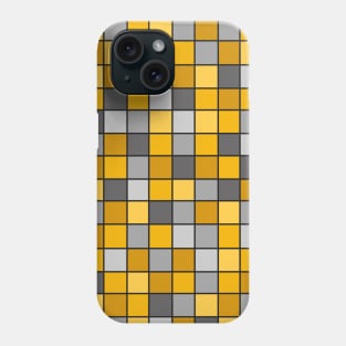 Grey and Mustard Yellow Grid Phone Case