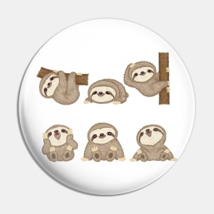 Sloth of various poses-T Pin