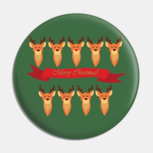 Rudolph and Santa's Reindeer Pin