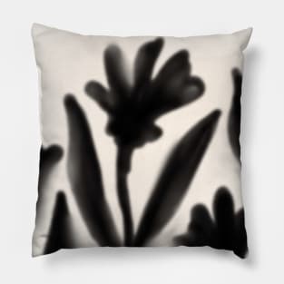 Tulips Fog Abstract Botanical Art Pillow