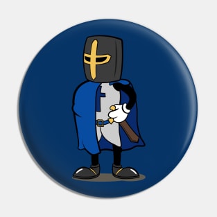 Teutonic Knight Cartoon (Player 1 colors, blue) Pin