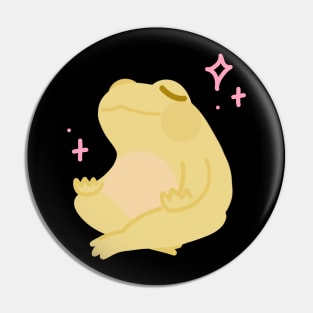 A Yellow Frog Meditating Pin