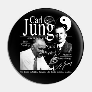 Carl Jung Inspired Abstract Psychedelic Psychology Quote Tee Pin