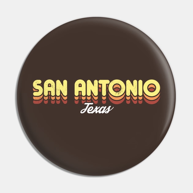 Retro San Antonio Texas Brown Pin by rojakdesigns