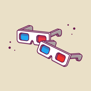 glasses 3D Movie Cartoon T-Shirt