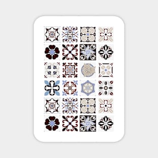 Vintage tiles, old ceramic mosaic Magnet