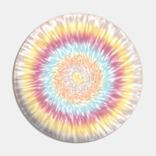 Pastel Color Pink, Aqua Blue, Orange, Beige and Yellow Tie Dye Pin