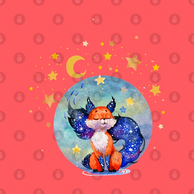 Galaxy Moon Dream Fox by Holisticfox