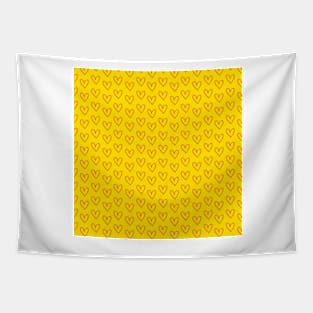 Yellow and red hearts pattern Tapestry