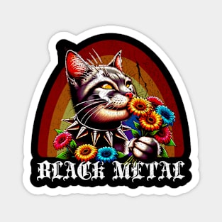 Black Metal Cat Magnet