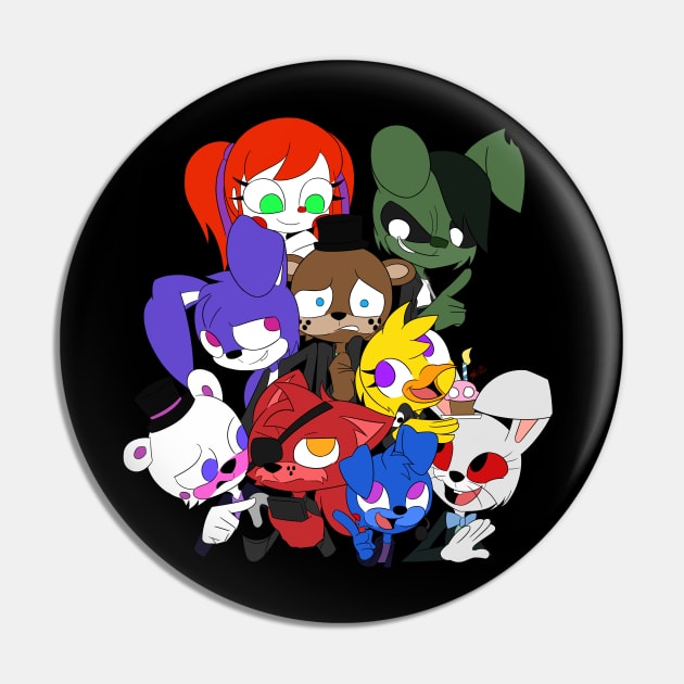 The Rocking World of Fazbear Ensemble Cast Pin by 25UDraw